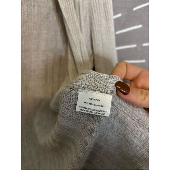 Eileen Fisher Gray Linen Cardigan - Picture 3 of 6